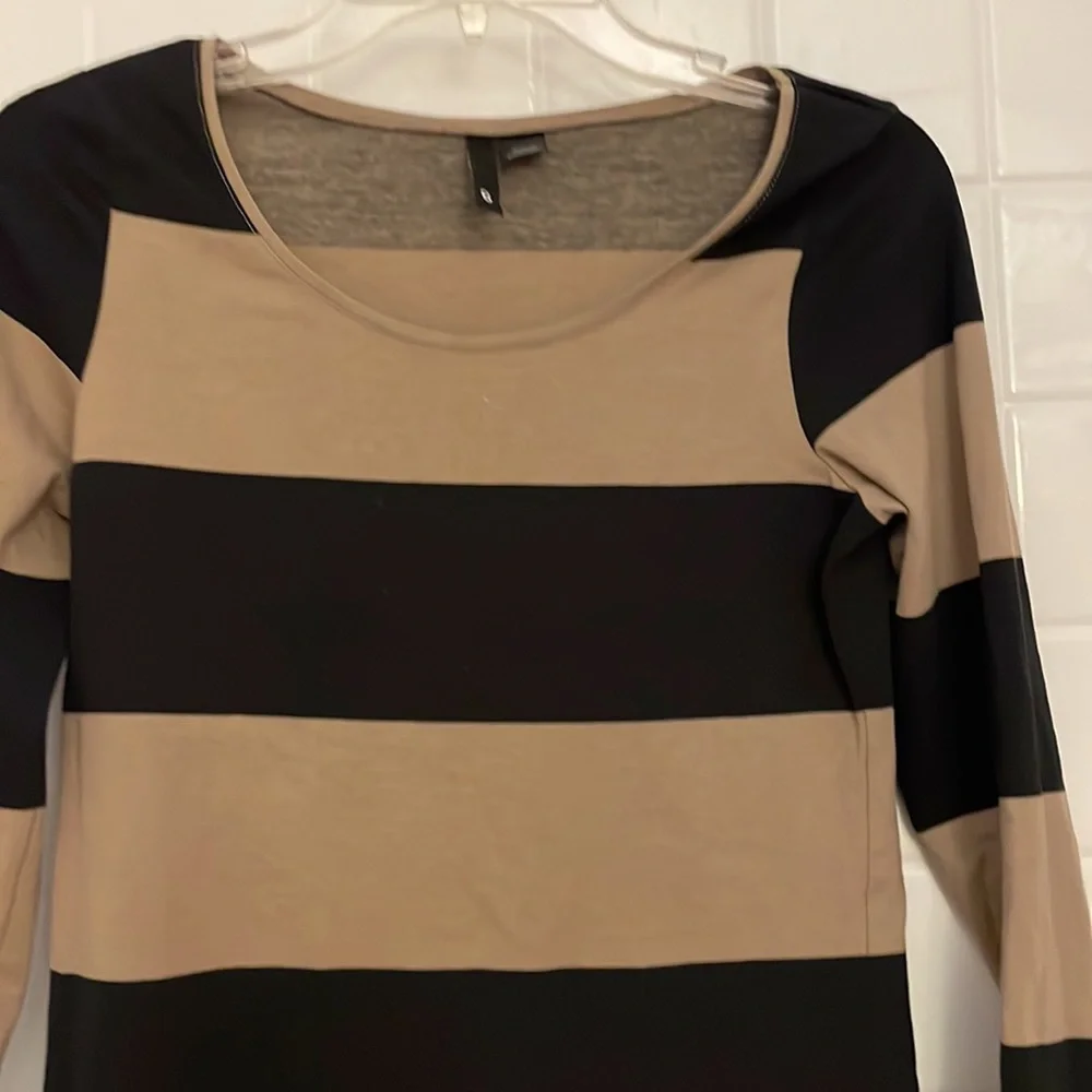 DIVIDED (by H&M) stripes dress or tunic, size 6. Colors tan and black. Stretchy - Picture 5 of 15
